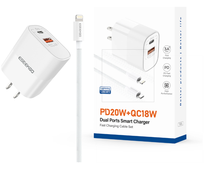 Cargador completo Eseekgo c a lighning 20watts